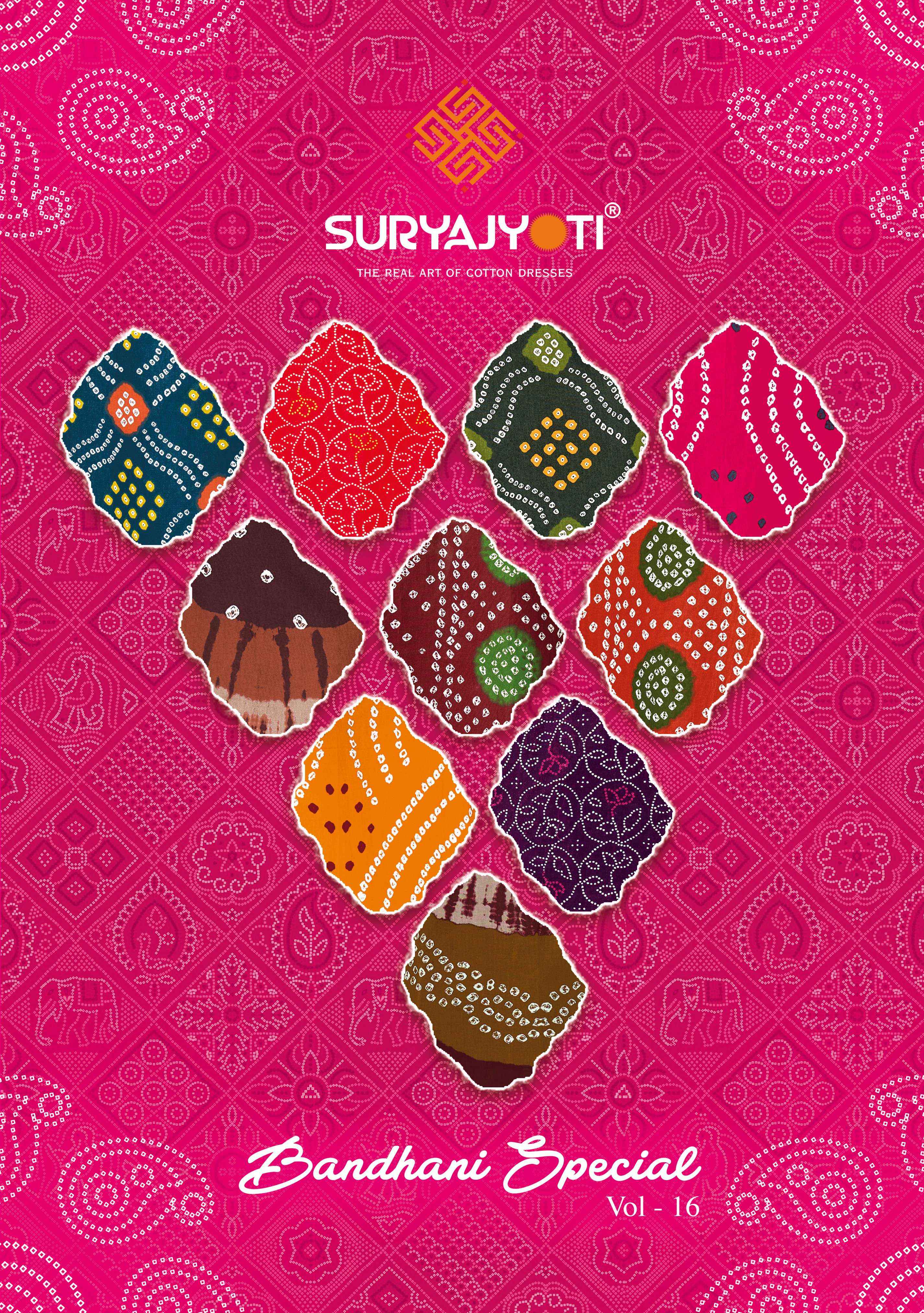 Suryajyoti Bandhani Special Vol 16 Cotton Dress Material 10 pcs Catalogue