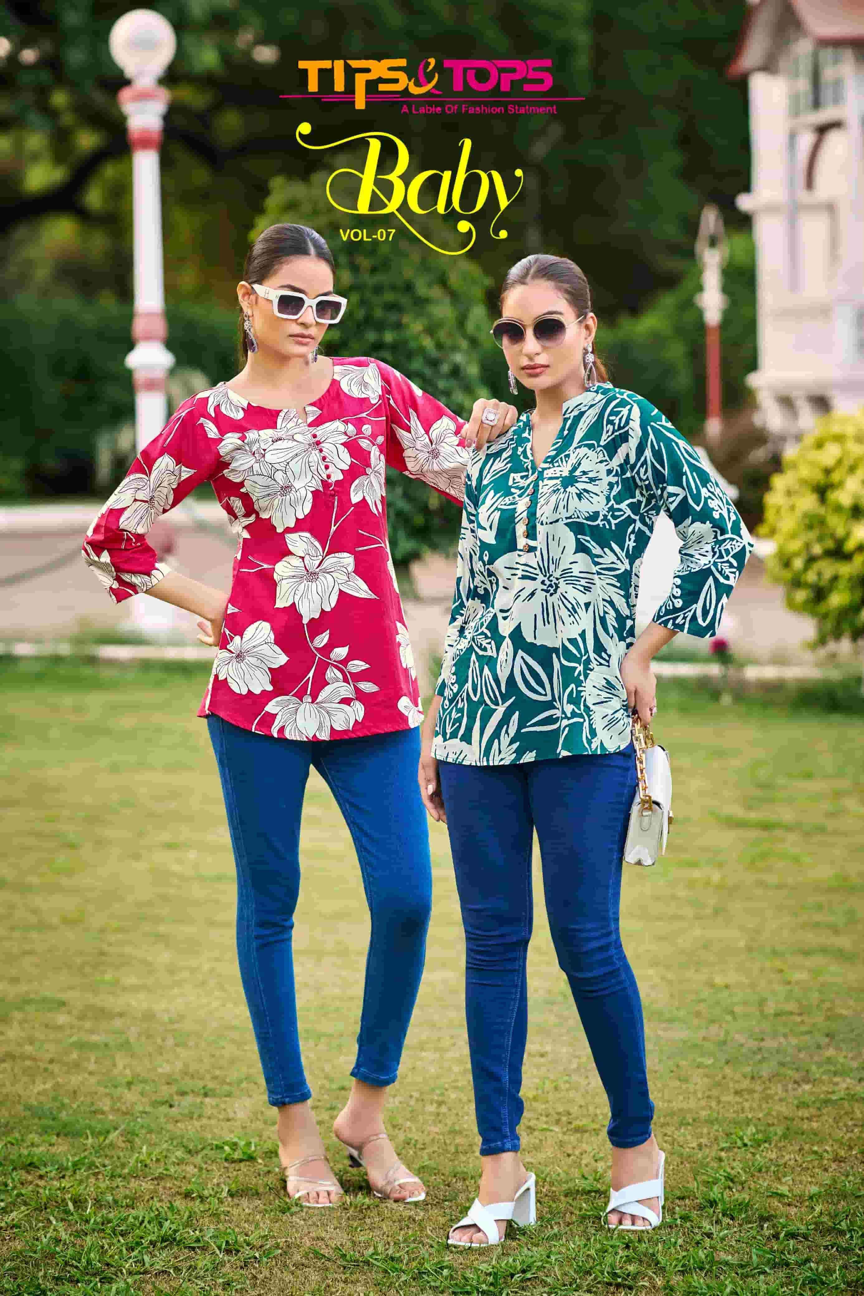 Tips & Tops Baby Vol 7 Short Rayon Kurti 9 pcs Catalogue