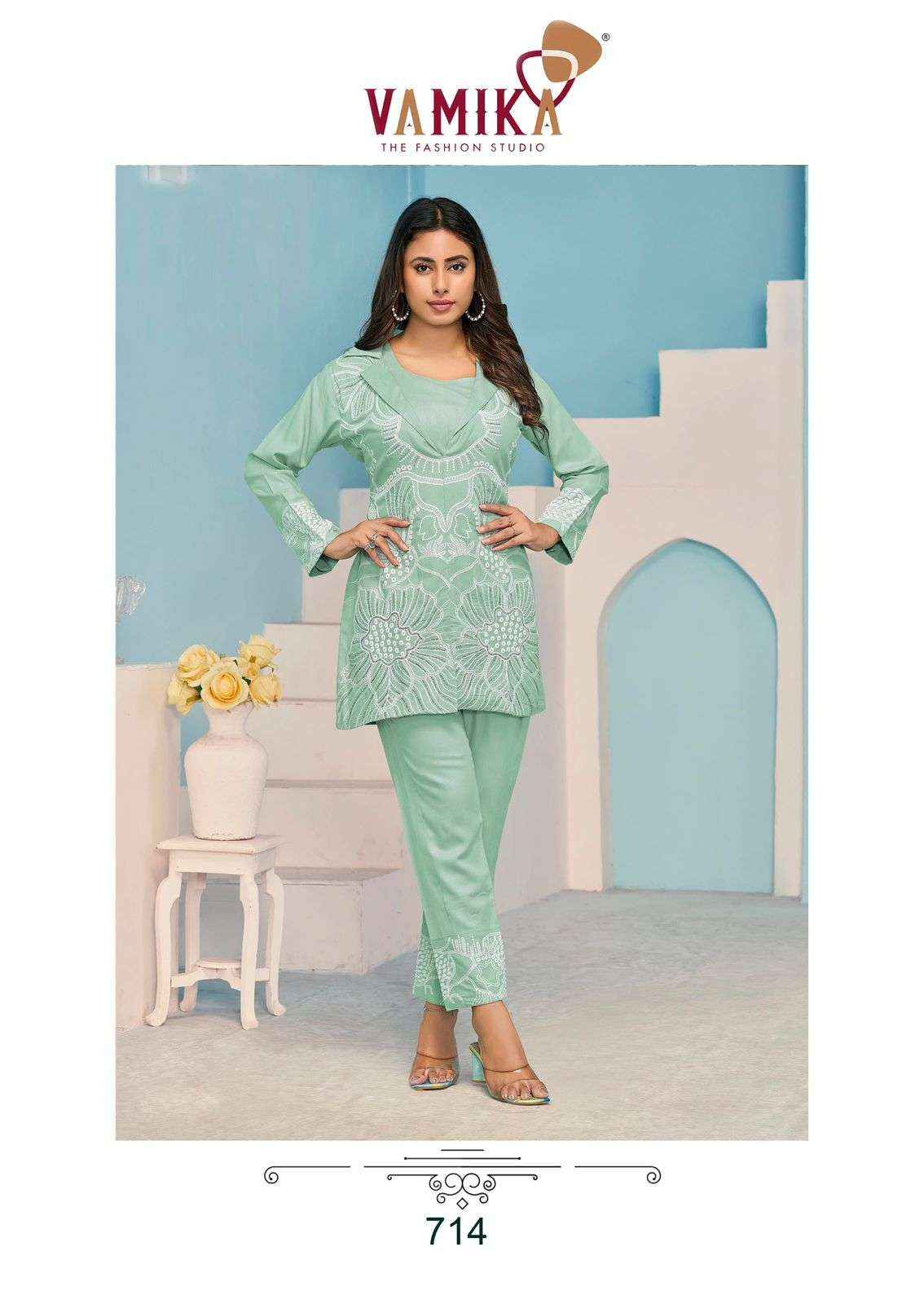 Vamika Veera Vol 3 Rayon Top With Bottom 5 pcs Catalogue