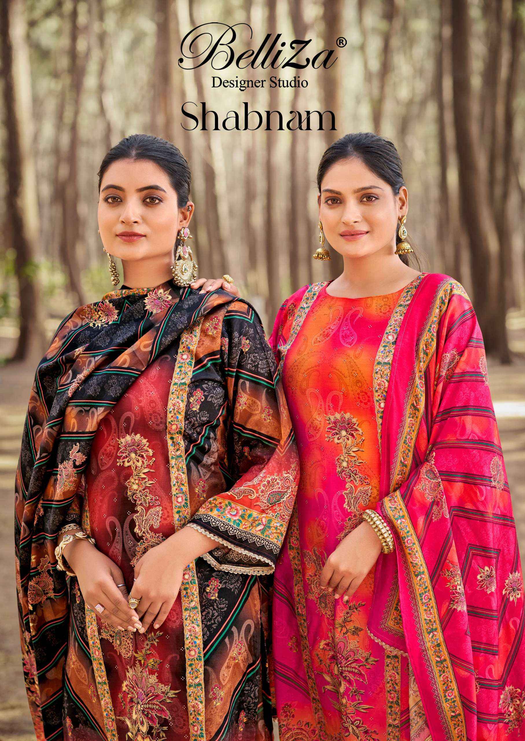 Belliza Shabnam Viscose Muslin Dress Material 3 pcs Catalogue