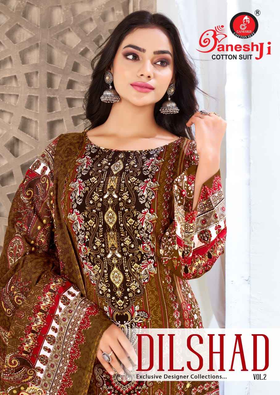 Ganesh Ji Dilshad Vol 2 Soft Cotton Dress Material 8 pcs Catalogue