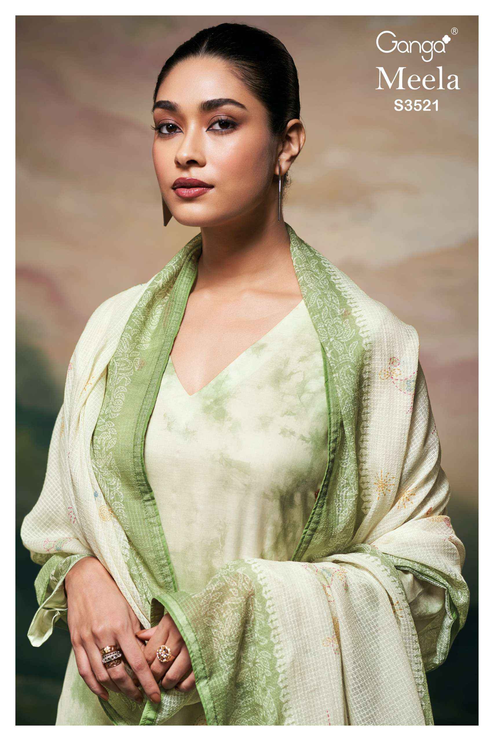 Ganga Meela 3521 Cotton Dress Material 4 pcs Catalogue