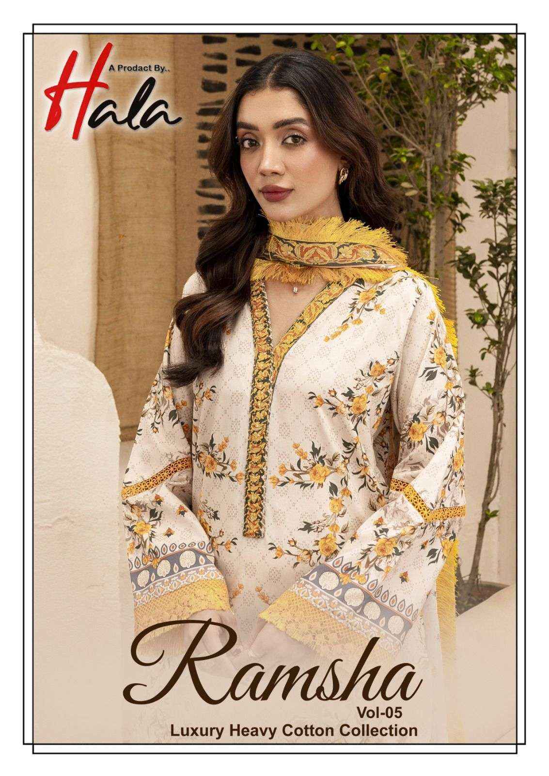 Hala Ramsha Vol 5 Cotton Dress Material 6 pcs Catalogue