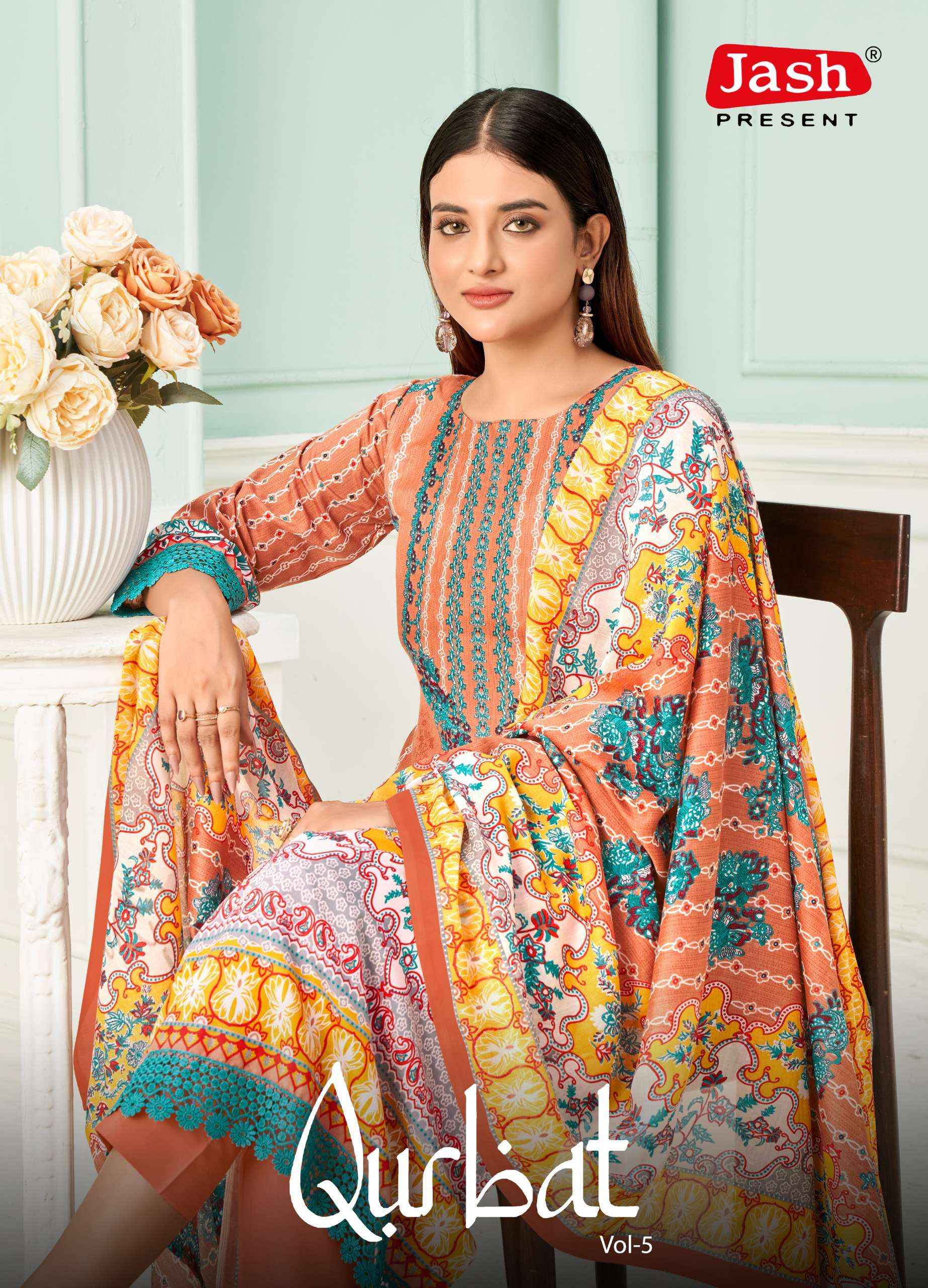 Jash Qurbat Vol 5 Cotton Dress Material 8 pcs Catalogue
