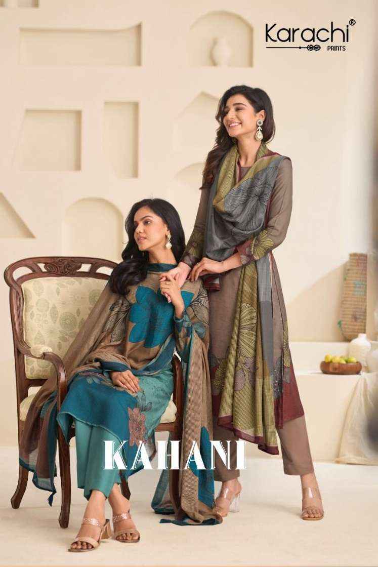 Karachi Prints Kahani Viscose Dress Material 4 pcs Catalogue