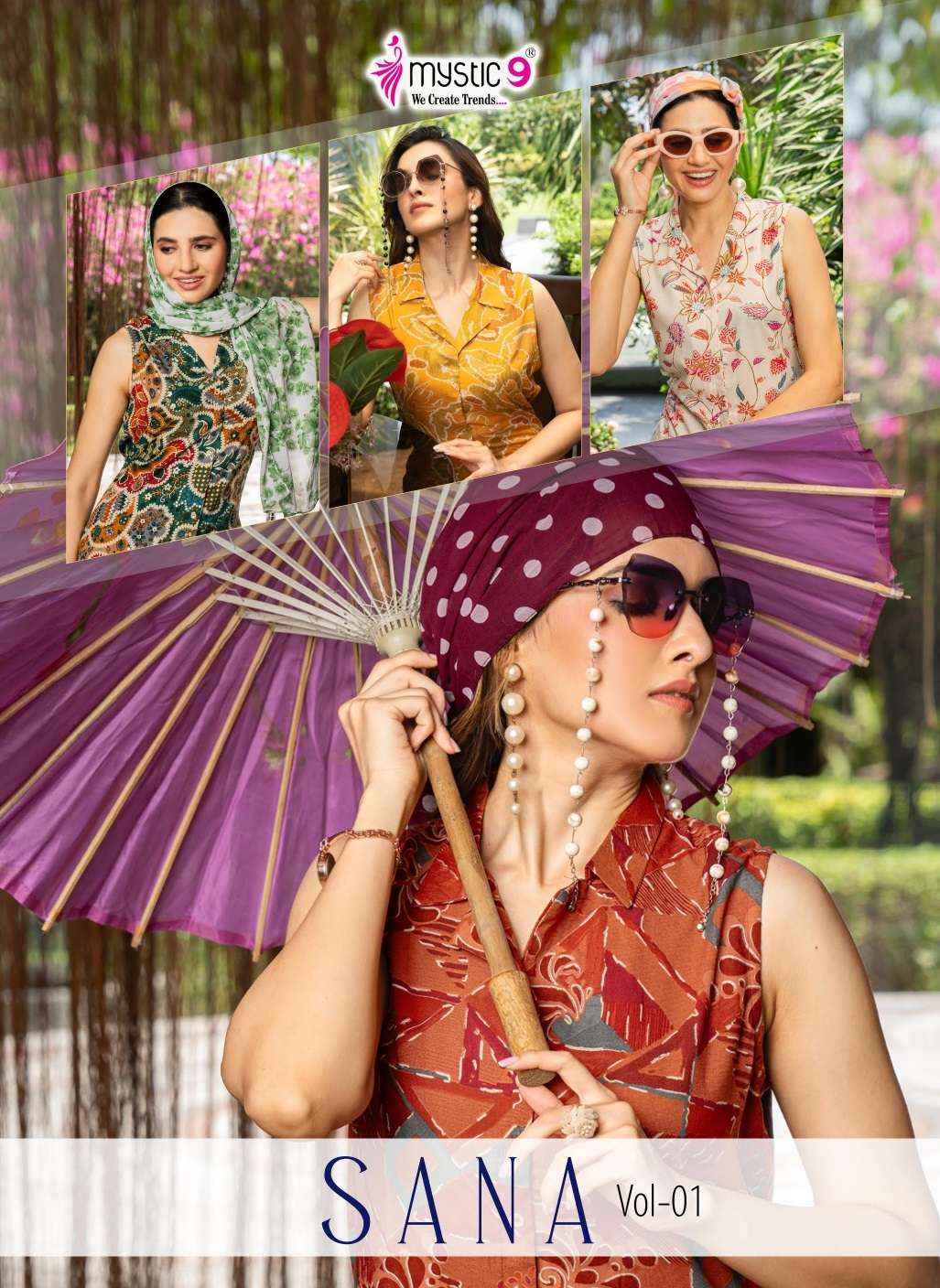 Mystic 9 Sana Vol 1 Rayon Kurti With Bottom Combo 10 pcs Catalogue
