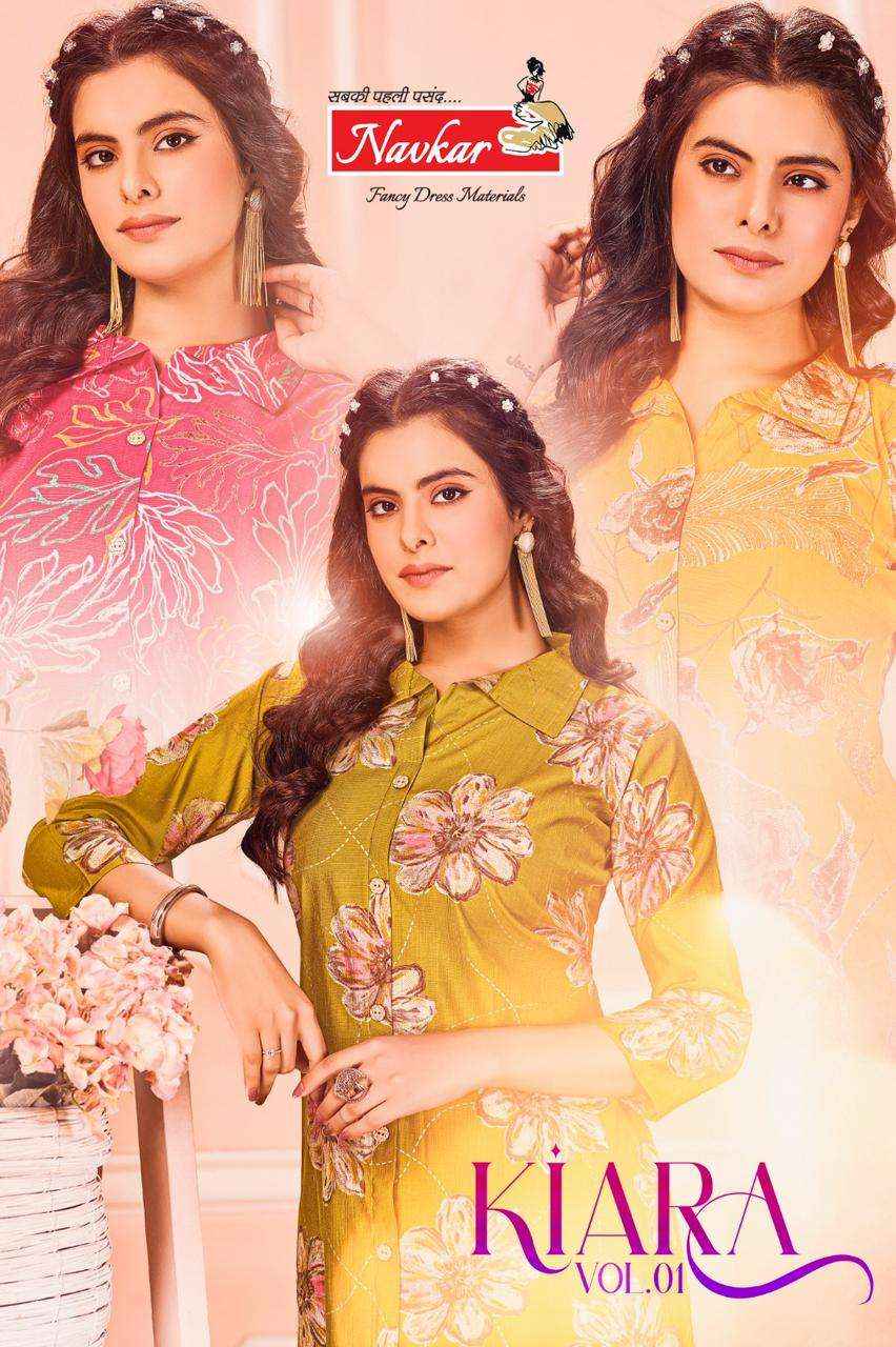 Navkar Kiara Vol 1 Vertican Kurti With Bottom 6 pcs Catalogue