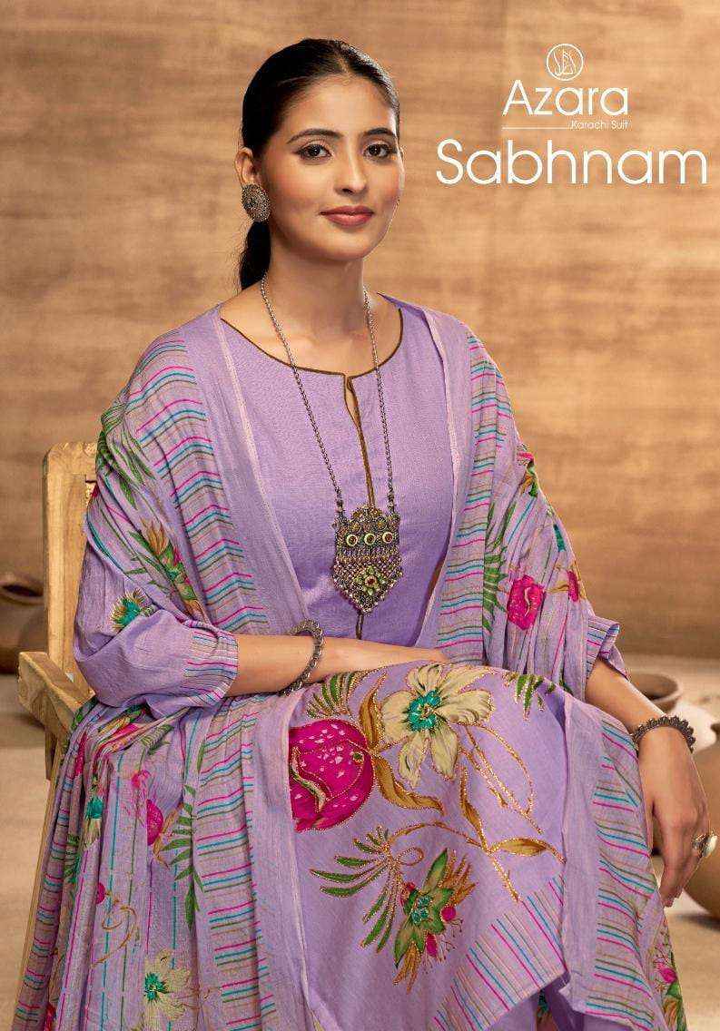 Radhika Fashion Azara Sabhnam Lawn Cotton Dress Material 4 pcs Catalogue