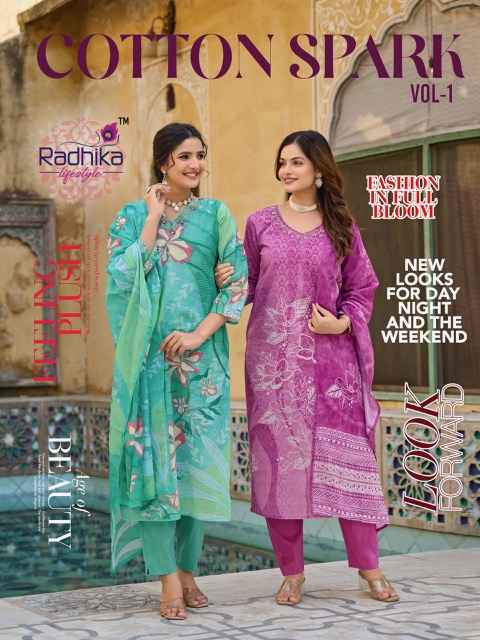 Radhika Lifestyle Cotton Spark Vol 1 Cotton Kurti Combo 8 pcs Catalogue