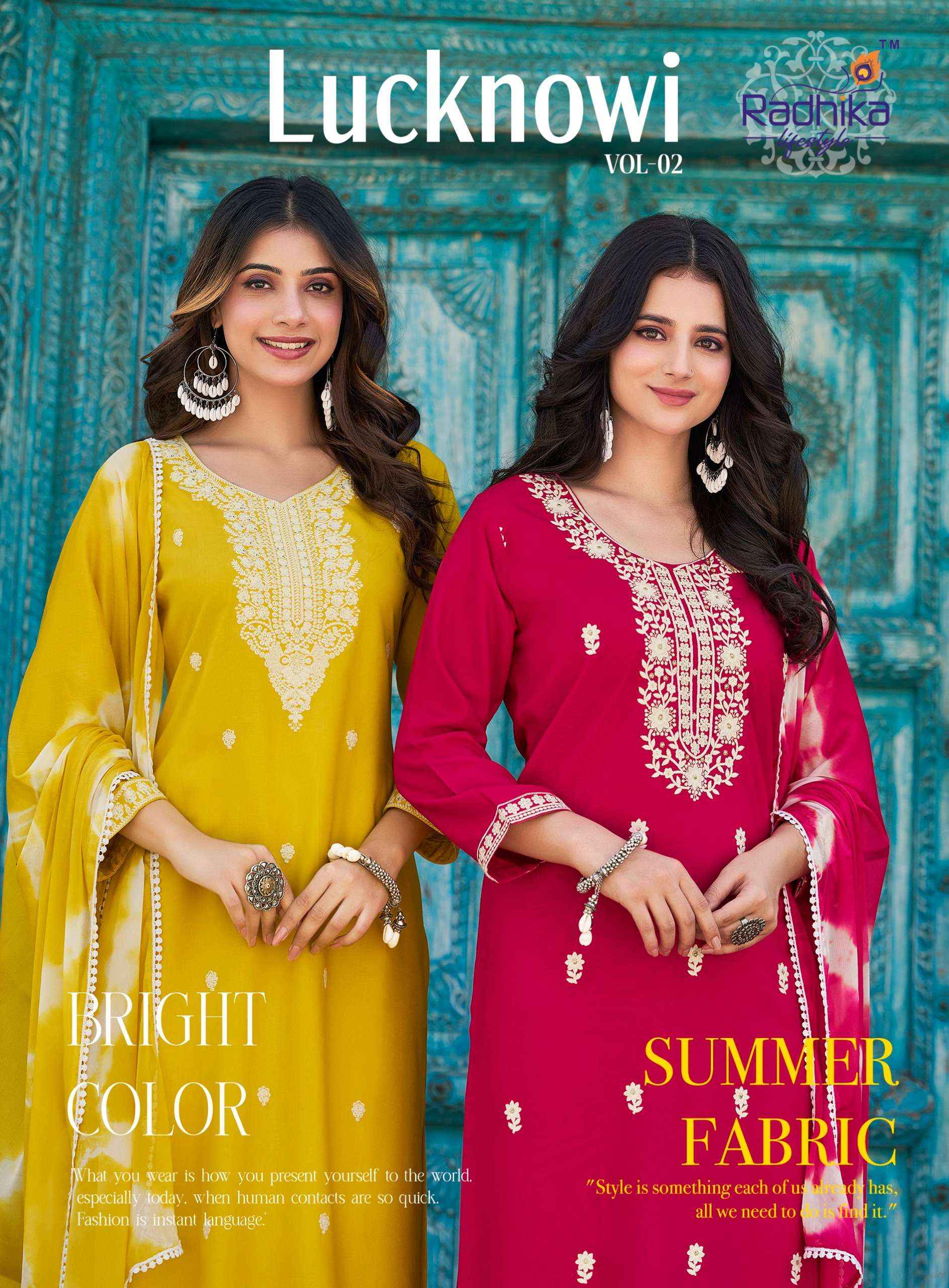 Radhika Lifestyle Lucknowi Vol 2 Rayon Kurti Combo 6 pcs Catalogue