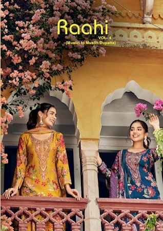 Rupali Fashion Raahi Vol 4 Musline Dress Material 6 pcs Catalogue