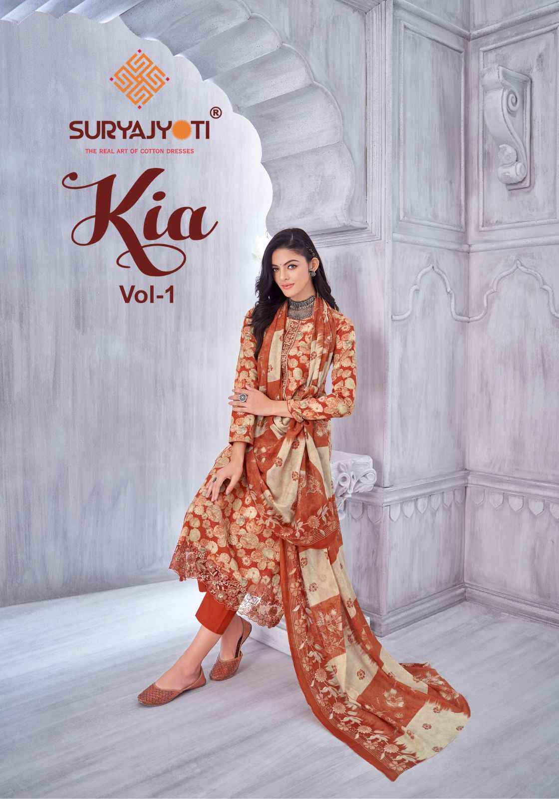 Suryajyoti Kia Vol 1 Lawn Cotton Dress Material 8 pcs Catalogue