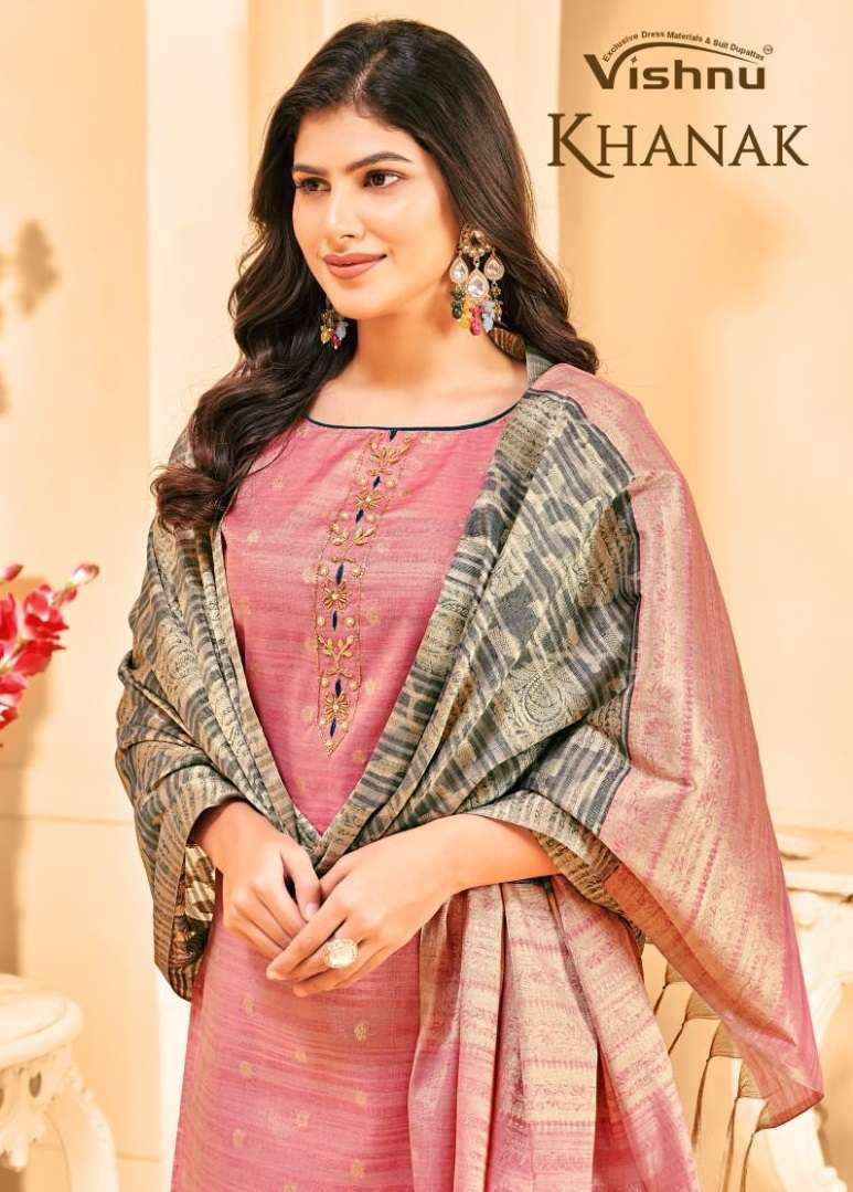 Vishnu Khanak Silk Dress Material 10 pcs Catalogue