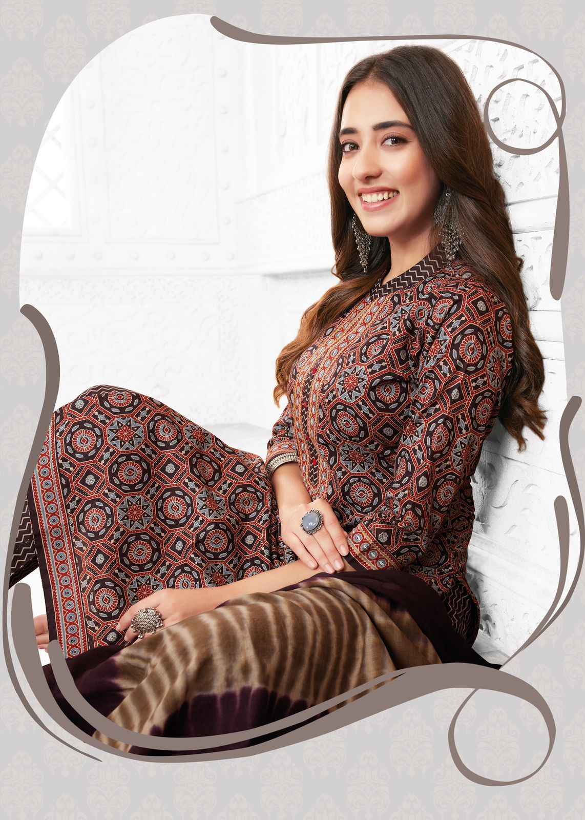 Aarvi Ajrakh Vol 2 Cotton Kurti Combo 7 pcs Catalogue