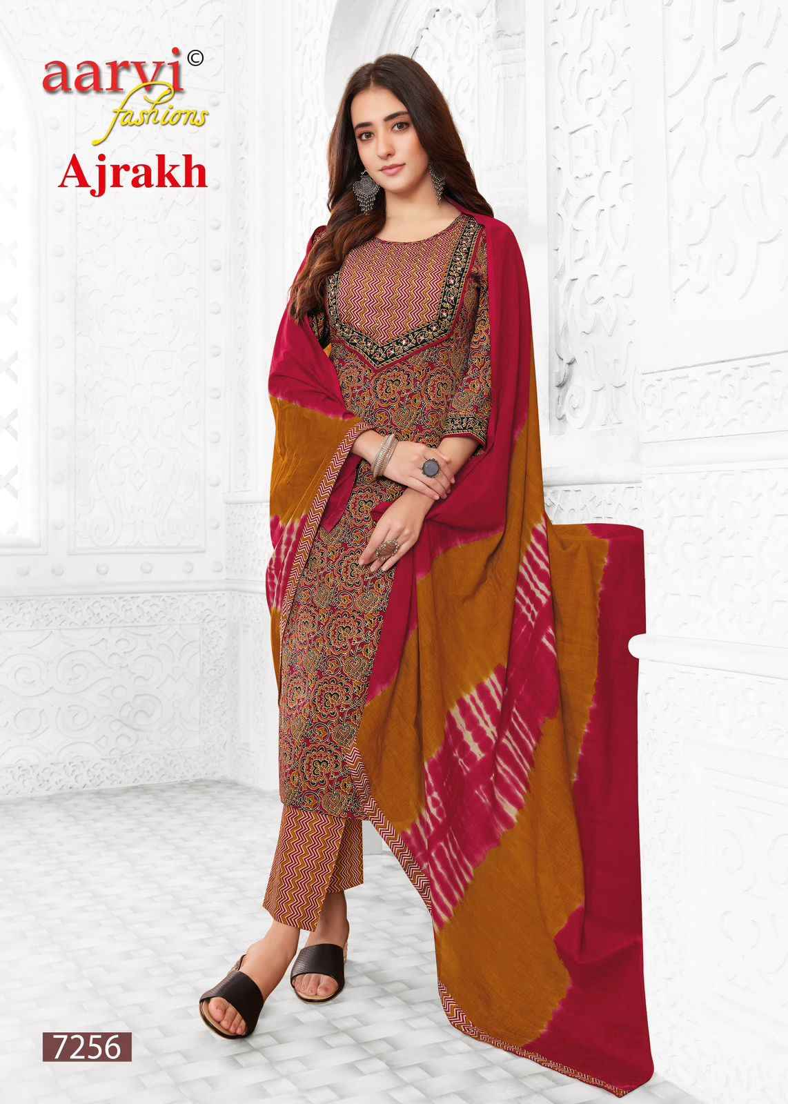 Aarvi Ajrakh Vol 2 Cotton Kurti Combo 7 pcs Catalogue