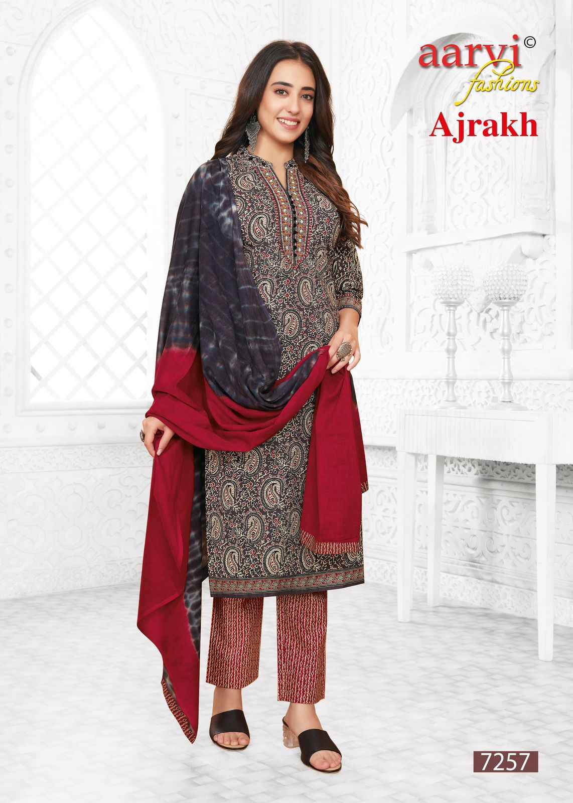 Aarvi Ajrakh Vol 2 Cotton Kurti Combo 7 pcs Catalogue