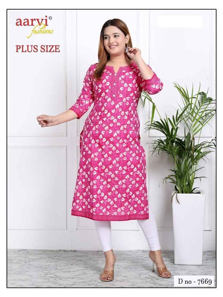 Aarvi Fashion Plus Size Vol 3 Cotton Kurti 10 pcs Catalogue