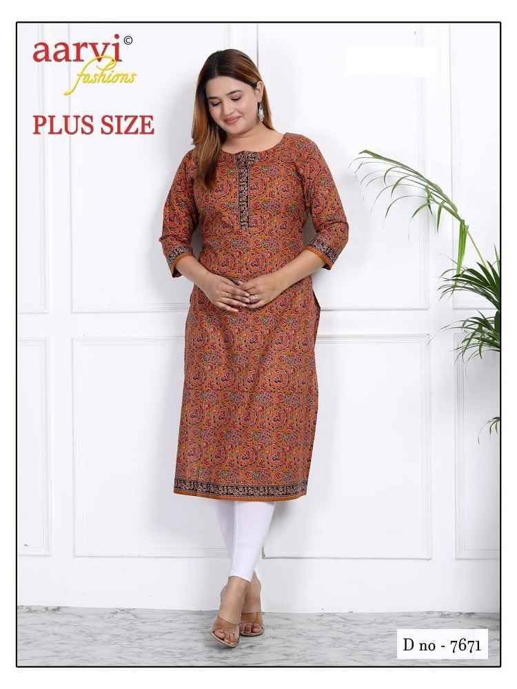 Aarvi Fashion Plus Size Vol 3 Cotton Kurti 10 pcs Catalogue