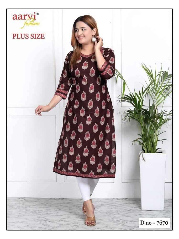 Aarvi Fashion Plus Size Vol 3 Cotton Kurti 10 pcs Catalogue