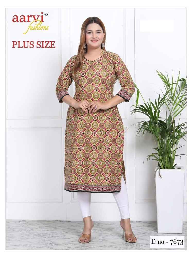 Aarvi Fashion Plus Size Vol 3 Cotton Kurti 10 pcs Catalogue
