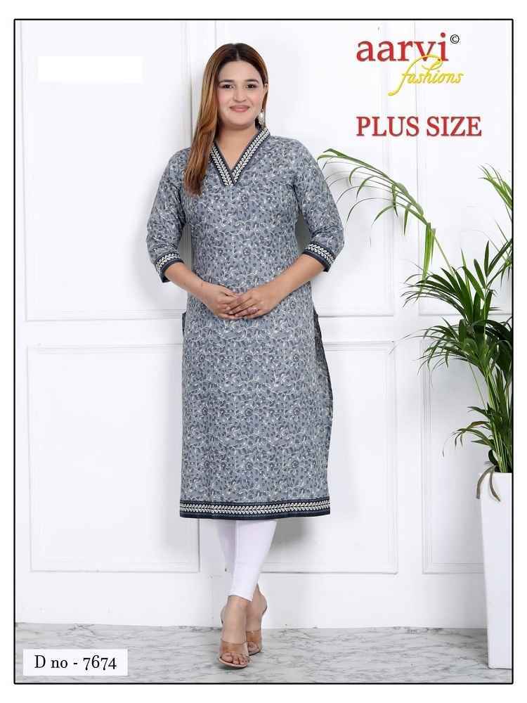 Aarvi Fashion Plus Size Vol 3 Cotton Kurti 10 pcs Catalogue