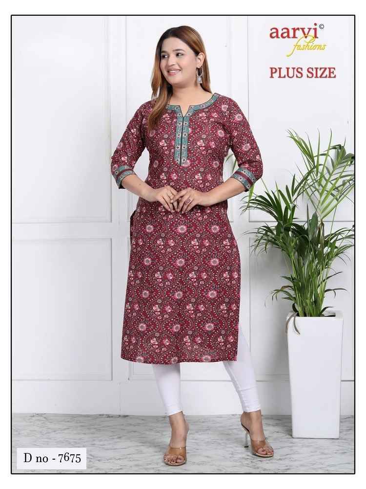 Aarvi Fashion Plus Size Vol 3 Cotton Kurti 10 pcs Catalogue