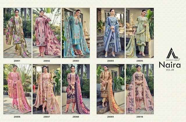 Adan Libas Naira Vol 28 Cotton Dress Material 10 pcs Catalogue