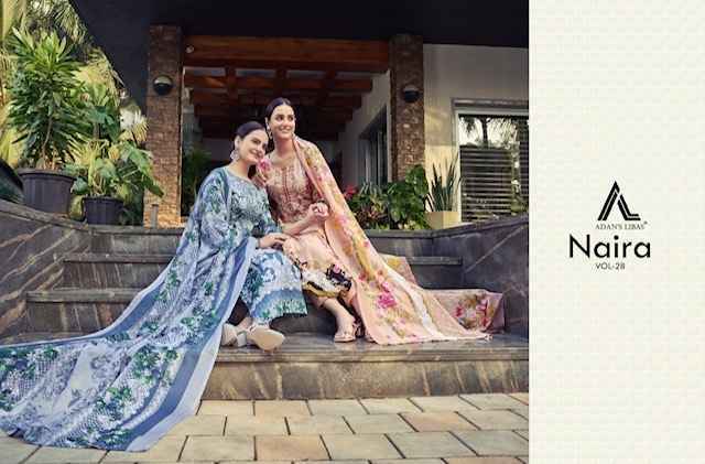 Adan Libas Naira Vol 28 Cotton Dress Material 10 pcs Catalogue