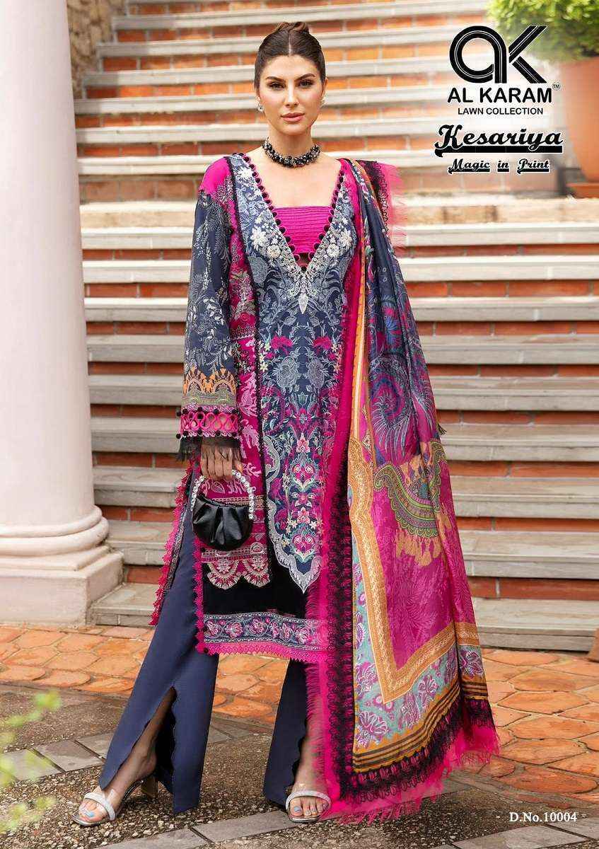 Al Karam Kesariya Magic In Print Vol 10 Readymade Cotton Dress