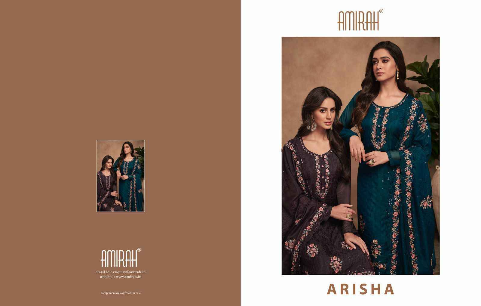 Amirah Arisha Crystal Organza Dress Material 6 pcs Catalogue