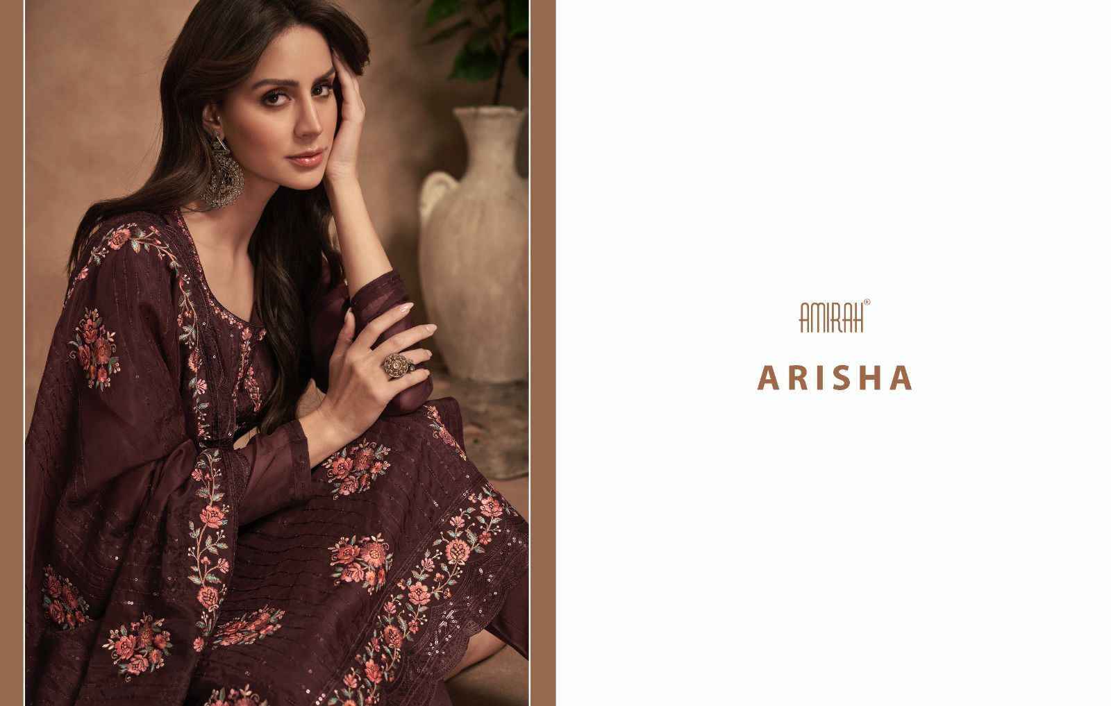 Amirah Arisha Crystal Organza Dress Material 6 pcs Catalogue