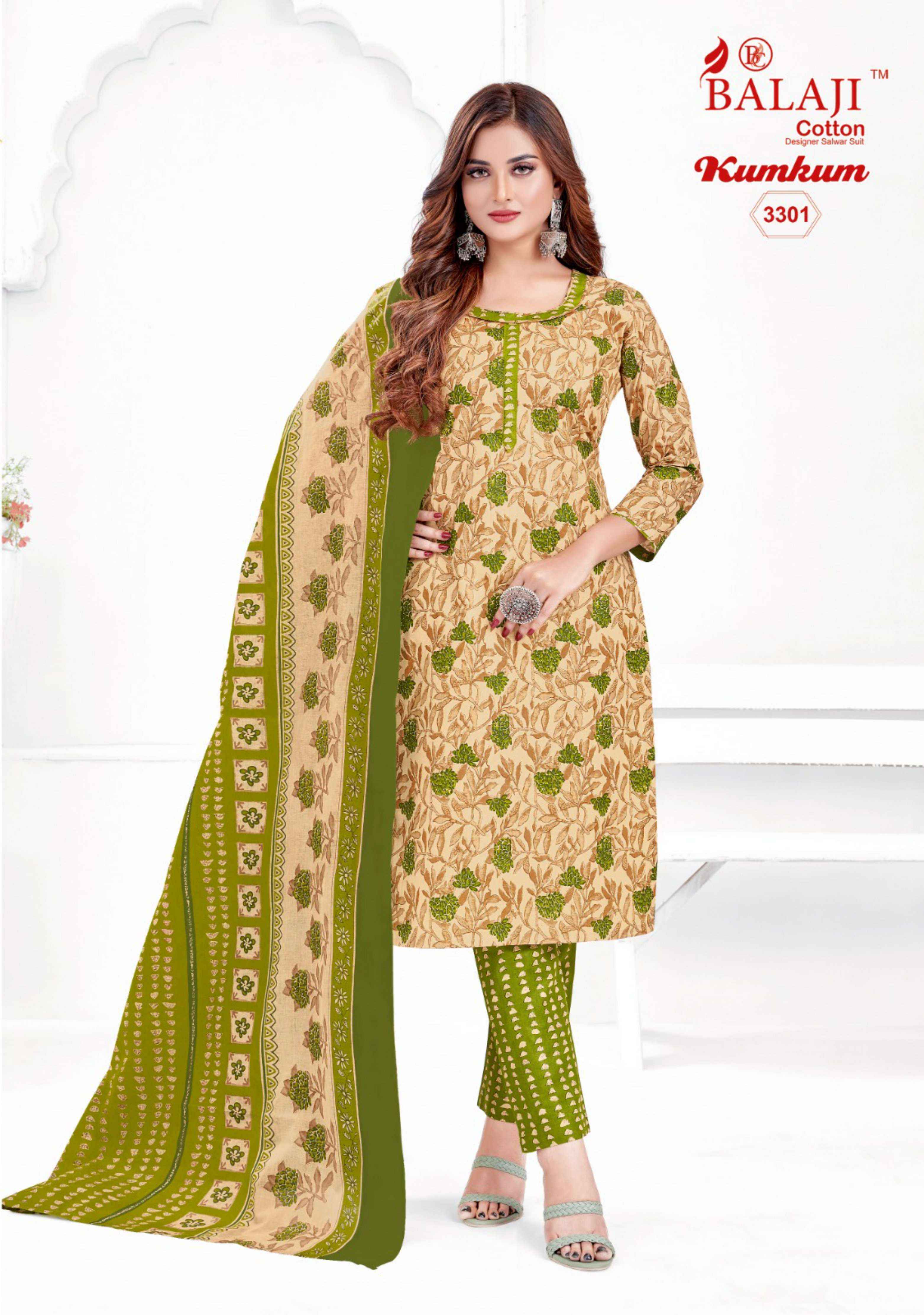 Balaji Kumkum Vol 33 Cotton Dress Material 12 pcs Catalogue