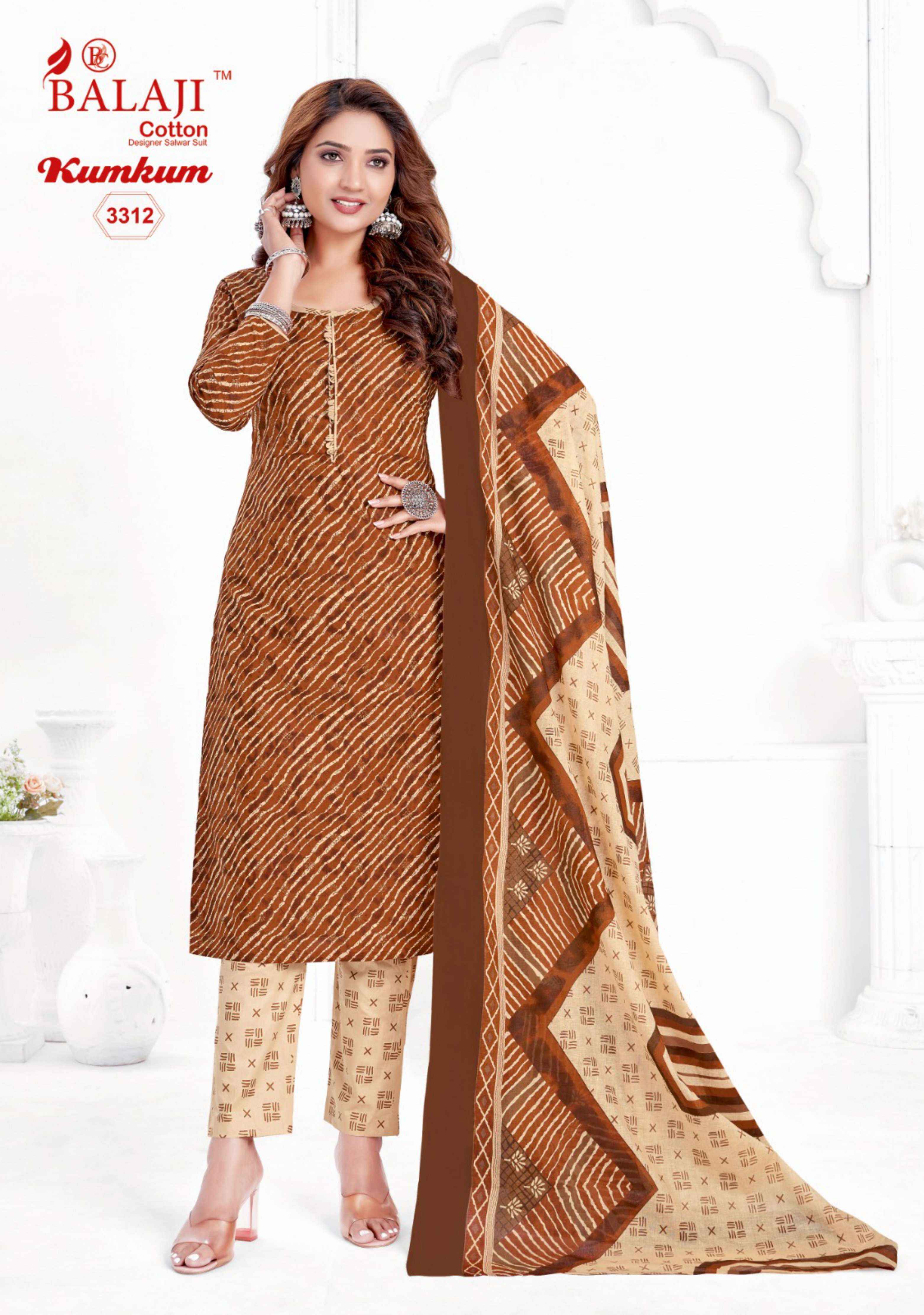 Balaji Kumkum Vol 33 Cotton Dress Material 12 pcs Catalogue