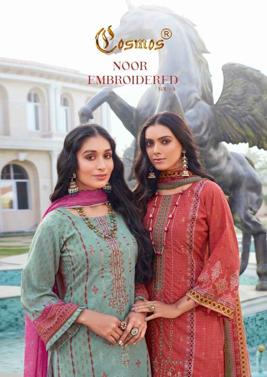 Cosmos Noor Embroidered Vol 3 Lawn Dress Material 10 pcs Catalogue