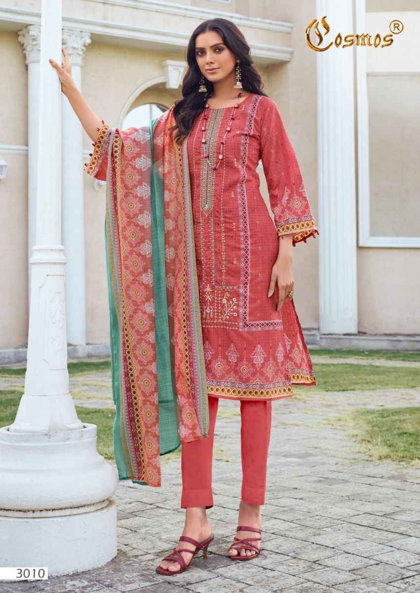 Cosmos Noor Embroidered Vol 3 Lawn Dress Material 10 pcs Catalogue