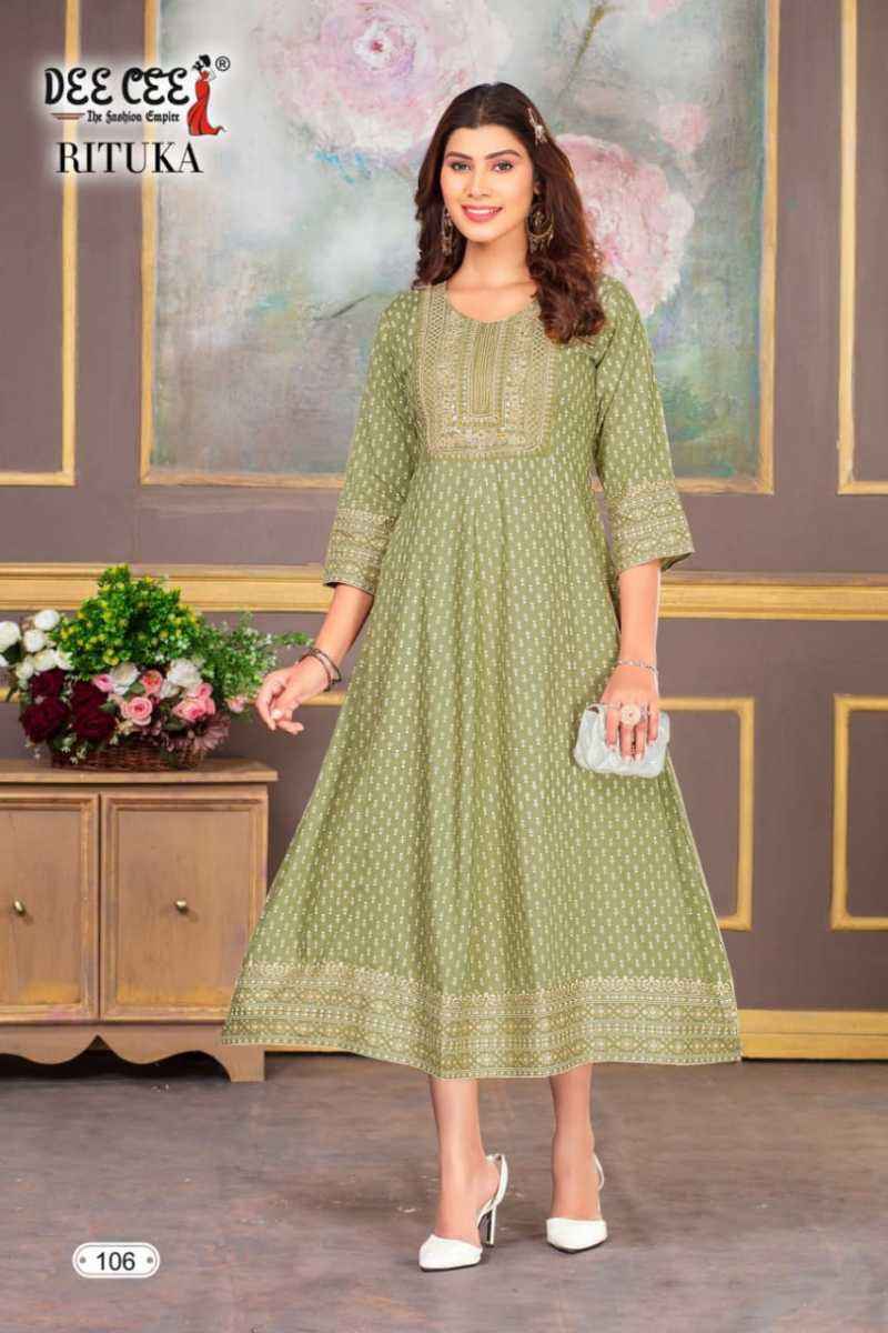 Dee Cee Rituka Rayon kurti 6 pcs Catalogue