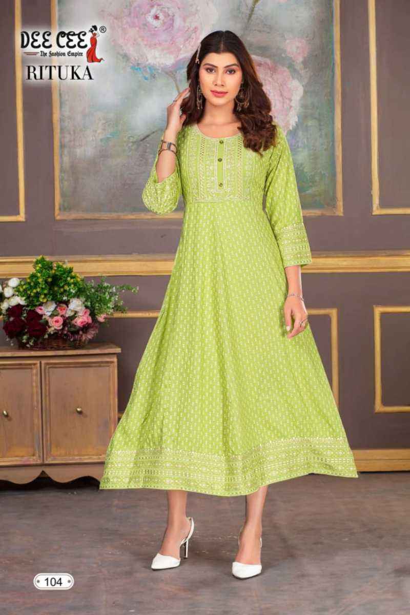 Dee Cee Rituka Rayon kurti 6 pcs Catalogue