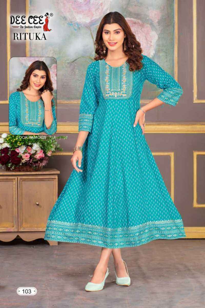 Dee Cee Rituka Rayon kurti 6 pcs Catalogue