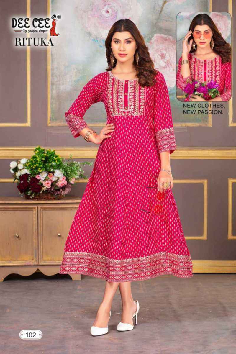 Dee Cee Rituka Rayon kurti 6 pcs Catalogue