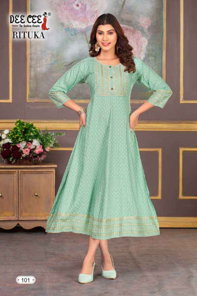 Dee Cee Rituka Rayon kurti 6 pcs Catalogue