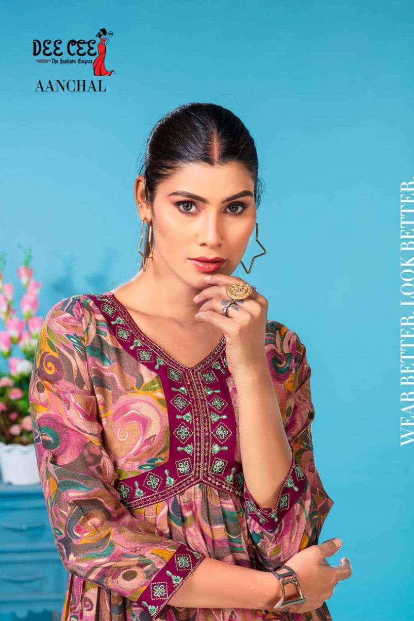 Deecee Aanchal Heavy Chanderi Kurti 6 pcs Catalogue