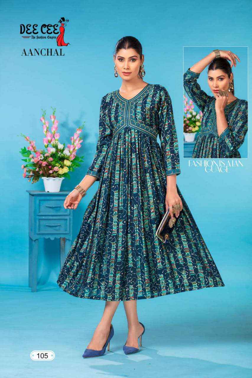 Deecee Aanchal Heavy Chanderi Kurti 6 pcs Catalogue