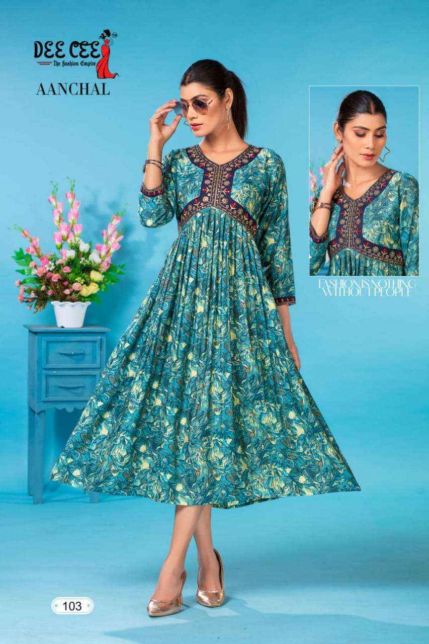 Deecee Aanchal Heavy Chanderi Kurti 6 pcs Catalogue