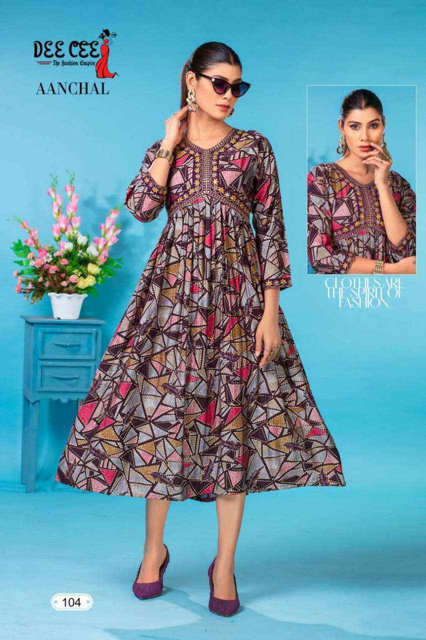 Deecee Aanchal Heavy Chanderi Kurti 6 pcs Catalogue