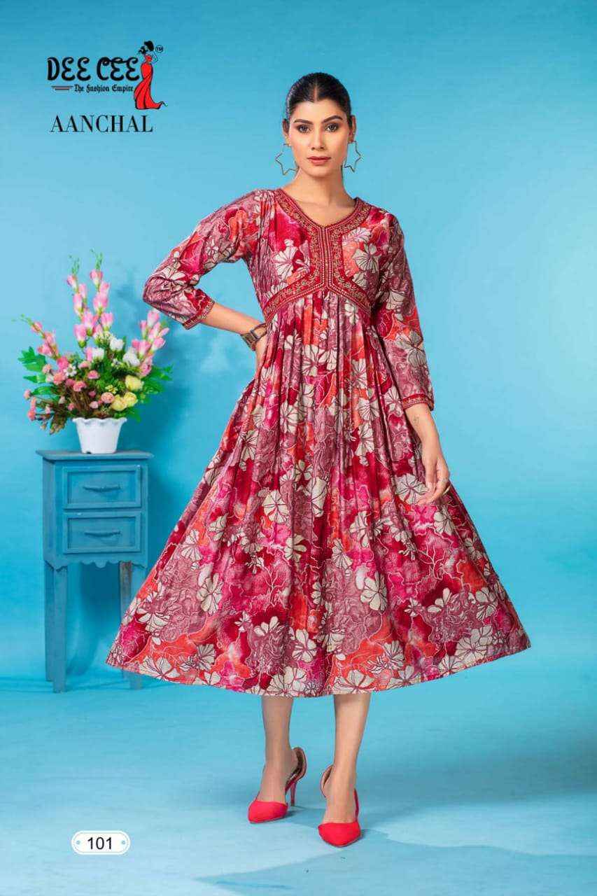 Deecee Aanchal Heavy Chanderi Kurti 6 pcs Catalogue