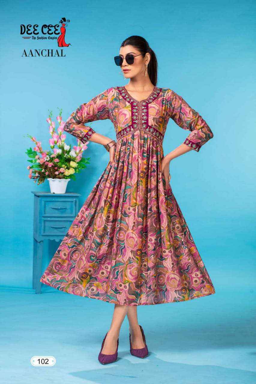 Deecee Aanchal Heavy Chanderi Kurti 6 pcs Catalogue