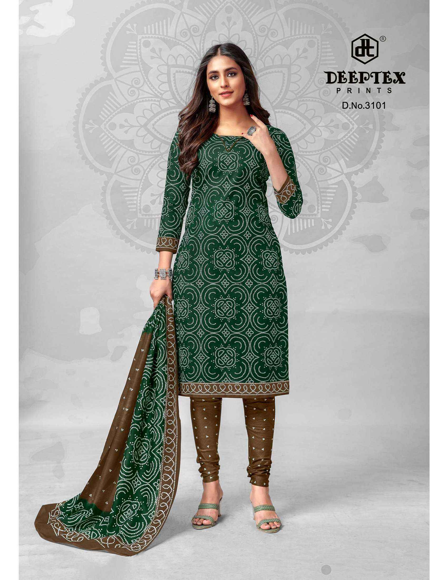 Deeptex Classic Chunari Vol 31 Bandhni Cotton Dress Material Online Suits Wholesaler
