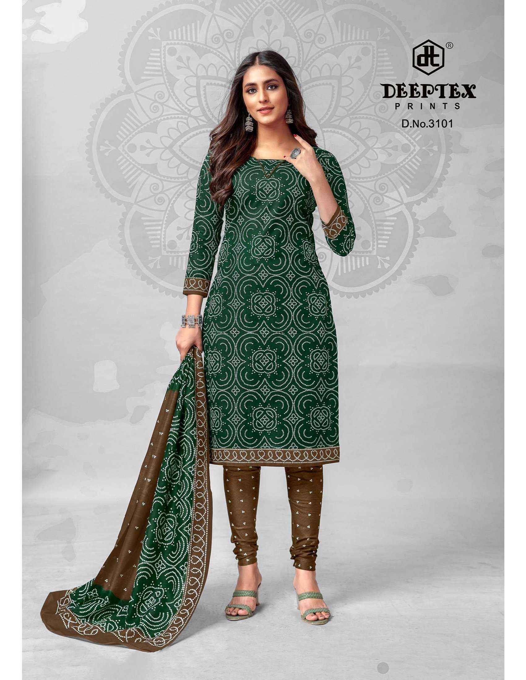 Deeptex Classic Chunari Vol 31 Bandhni Cotton Dress Material 16 pcs Catalogue