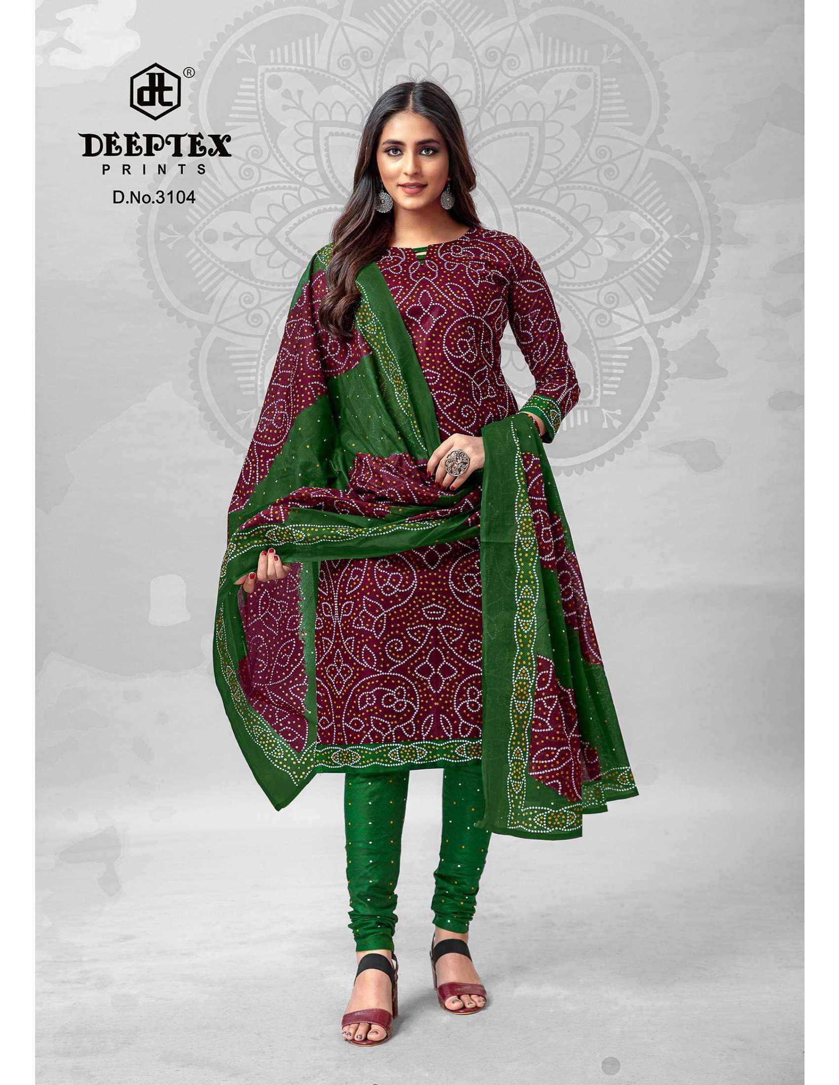 Deeptex Classic Chunari Vol 31 Bandhni Cotton Dress Material 16 pcs Catalogue
