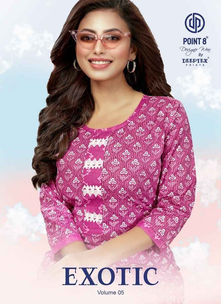 Deeptex Exotic Vol 5 Cotton Kurti With Pant 8 pcs Catalogue